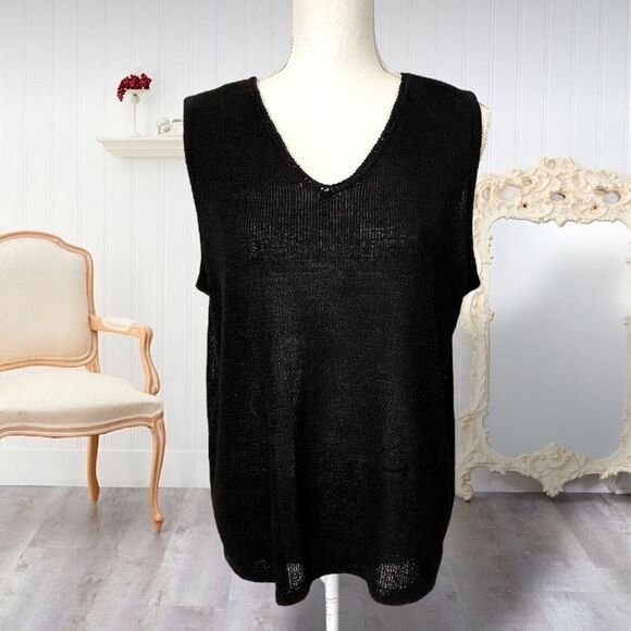 Lane Bryant Black Knit 3/4 Sleeve Cardigan Twinset Sweater Set Sz 18/20 **READ** - Picture 8 of 13